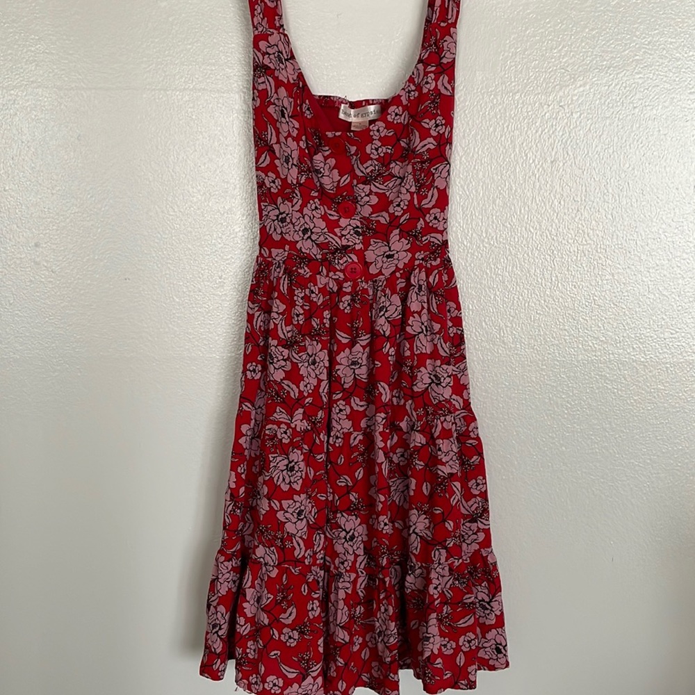 Floral red dress